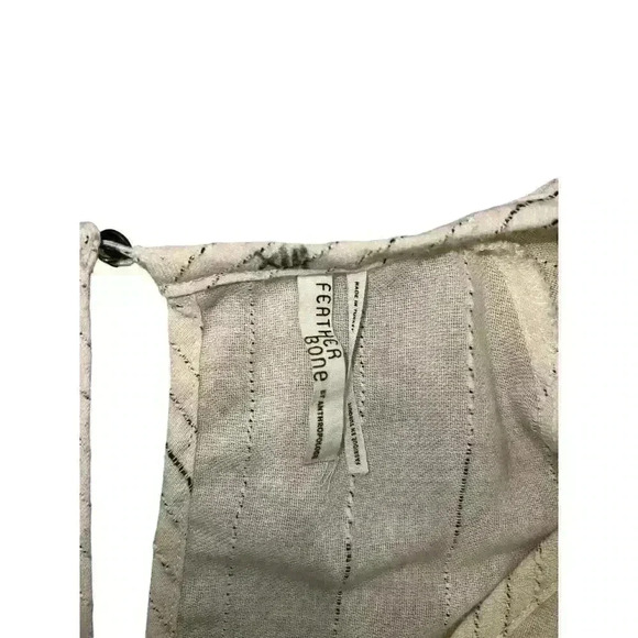 Anthropologie Feather Bone Soleil Belted Jumpsuit in Ivory Size SMALL - Picture 7 of 9